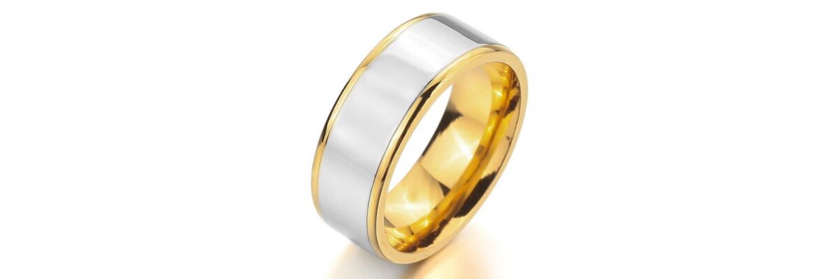 Herrenring 8 mm bicolor