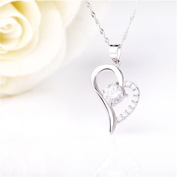 Silver Pendant Mystic Heart Zirconia 925 Silver