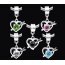 Dangle Bead Herz Glamour  - freie Farbwahl -