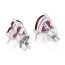 1 Pair of Ear Plugs Heart Rubin 925 silver