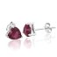 1 Pair of Ear Plugs Heart Rubin 925 silver