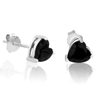 1 Pair of Ear Plugs Heart Opal 925 silver