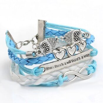 Armband Euly mit Herzchen hellblau / weiß