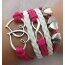 Armband Herzchen LOVE hot pink weiß