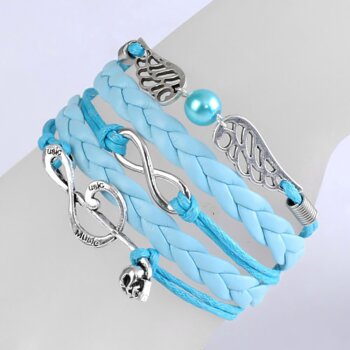 Armband Note MUSIC hellblau / türkis