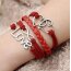 Armband Doppelherz LOVE rot