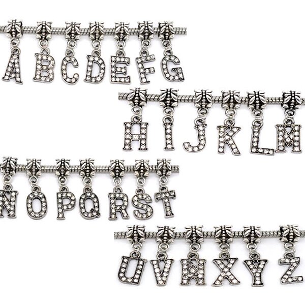 Buchstaben Charm mit Strass  A - Z freie Auswahl  P