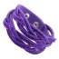 Wickel Lederarmband Strass violett  im Organza Beutel