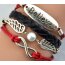 Armband Believe & Infinity rot schwarz