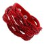 Wickel Lederarmband Strass rot im Organza Beutel