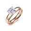 Zirkonia Solitaire Damenring Edelstahl gold  im Etui mit Gravur Option