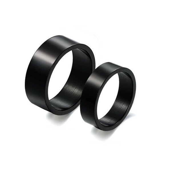 Schwarzer Stahl Ring mit einem Herr der Ringe Motiv, 6 mm