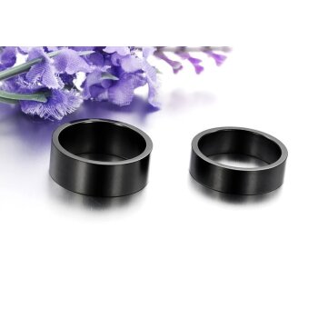 Set Eheringe / Partner Ringe  316 L Edelstahl schwarz glänzend