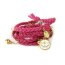 Bettel Armband geflochtenes Leder dark pink