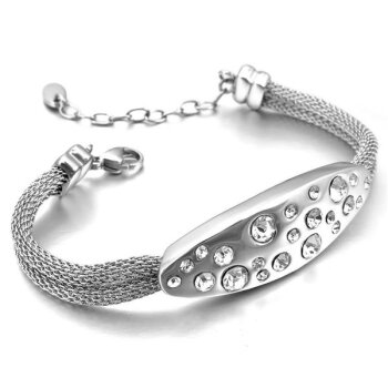 Edelstahl  Armband Glamour & Strass  im Schmuck Etui