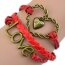 Armband  BIG LOVE rot   im Organza Beutel