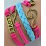 Armband Notenschlüssel Music & Infinity PINK hellblau