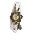 Leder Armbanduhr Eifelturm VINTAGE  weiß  im Organza Beutel