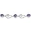 Silberarmband Herz lila Amethyst 925 Silber