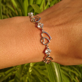 Silver bracelet heart Zirconia 925 silver