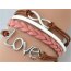 Armband Infinity LOVE weiß,rose,caramel im Organza