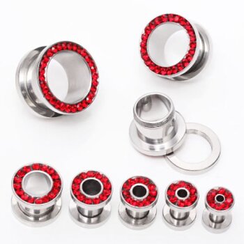 Expander / Plug  Zirkonia TUNNEL rot 316 L  Edelstahl  3  mm - 14 mm 14 mm