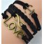 Armband Hamburg Anker LOVE schwarz