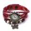 Leder Armbanduhr Schmetterling VINTAGE rot   im Organza Beutel
