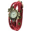 Leder Armbanduhr Schmetterling VINTAGE rot   im Organza Beutel
