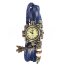 Leder Armbanduhr Eifelturm VINTAGE Royal blau  im Organza Beutel