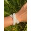 Wickel Lederarmband Strass WHITE