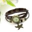 PU Leder Armbanduhr  Vintage SEESTERN  dunkel braun  im Organza Beutel