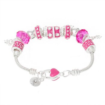 Armband Charms & Beads pink KLEEBLATT