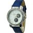 Damen Armbanduhr Strass Chronograph dunkel blau