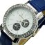 Damen Armbanduhr Strass Chronograph dunkel blau