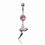 Bauchnabel Piercing rosa Strass Elfe 316 L  Chirurgen Stahl