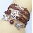 Armband Taube & Lebensbaum mit Perle caramel braun