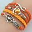 Armband Herz mit Pfeil & Infinity mit Perle orange   im Organza Beutel