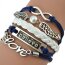 Armband Engelsflügel & BELIEVE blau weiß mit Perle