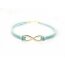 Armband Infinity Schleife gold Babyblau  im Organza Beutel