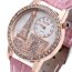 Damen Armbanduhr 3D Paris mit Strass  Rosegold rosa