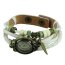 Leder Armbanduhr  VINTAGE  weiß  im Organza Beutel