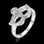 Silber Ring Maske mit Zirkonia 925 Silber versilbert