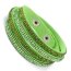 Wickel Lederarmband Strass GREEN  im Organza Beutel