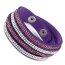 Wickel Lederarmband Strass Purple  im Organza Beutel