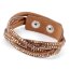 Lederarmband Strass caramel