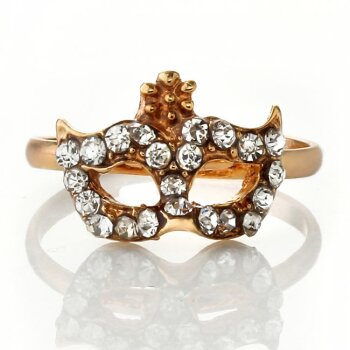 Ring Maske Strass gold