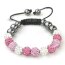 Glamour & Strass  Armband  rosa & weiß   im Organza Beutel