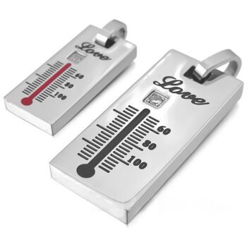 Partnerketten Thermometer LOVE  inkl. Ketten im Etui...