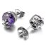 1 Paar Ohrstecker / Plug Fleur des Lis mit Amethyst  Edelstahl im Schmuck Beutel